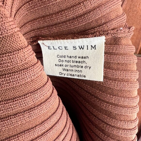 ELCE SWIM Ribbed Maxi Brown Dress Small - Picture 7 of 9